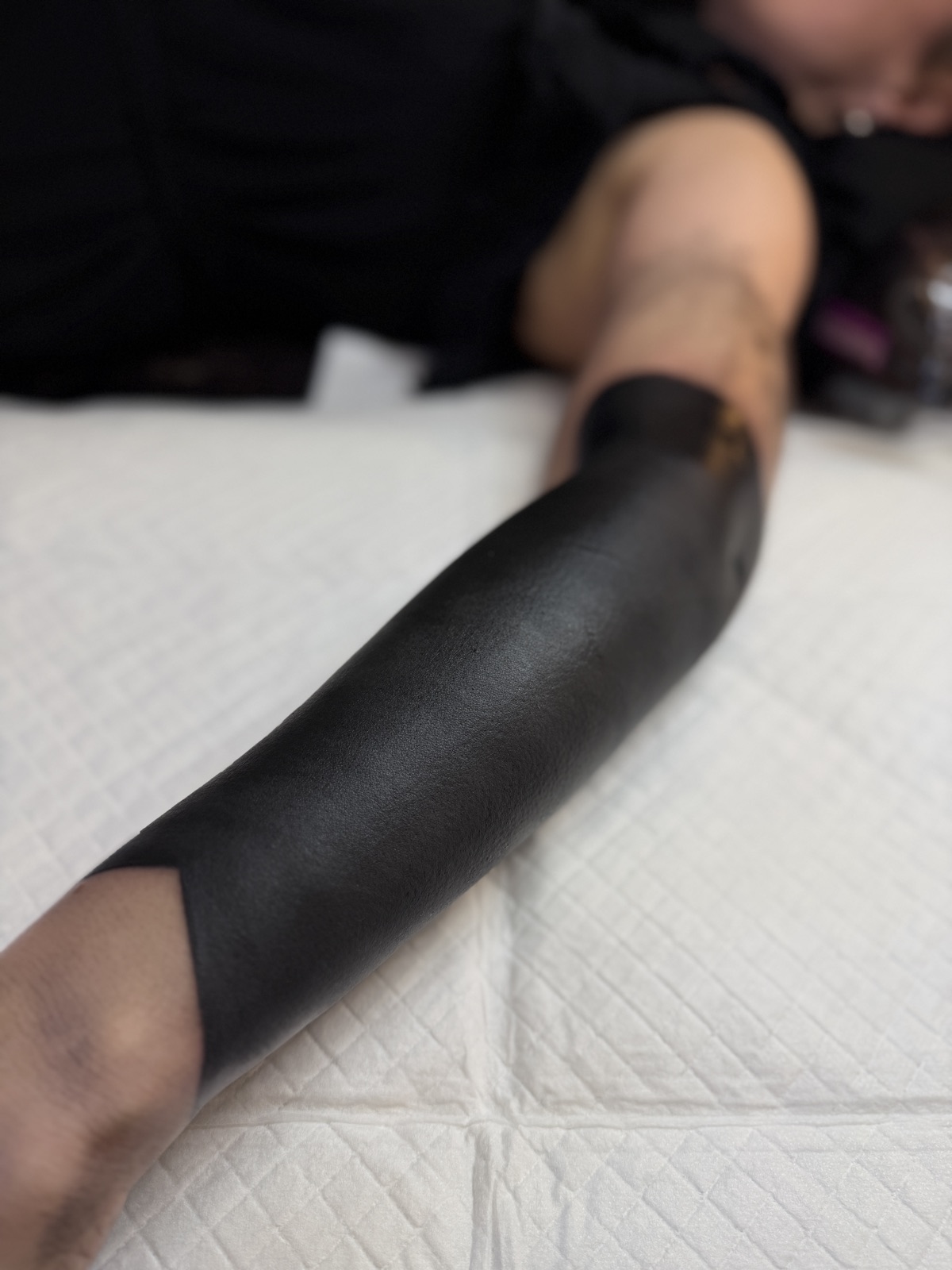 Forearm blackout in progress